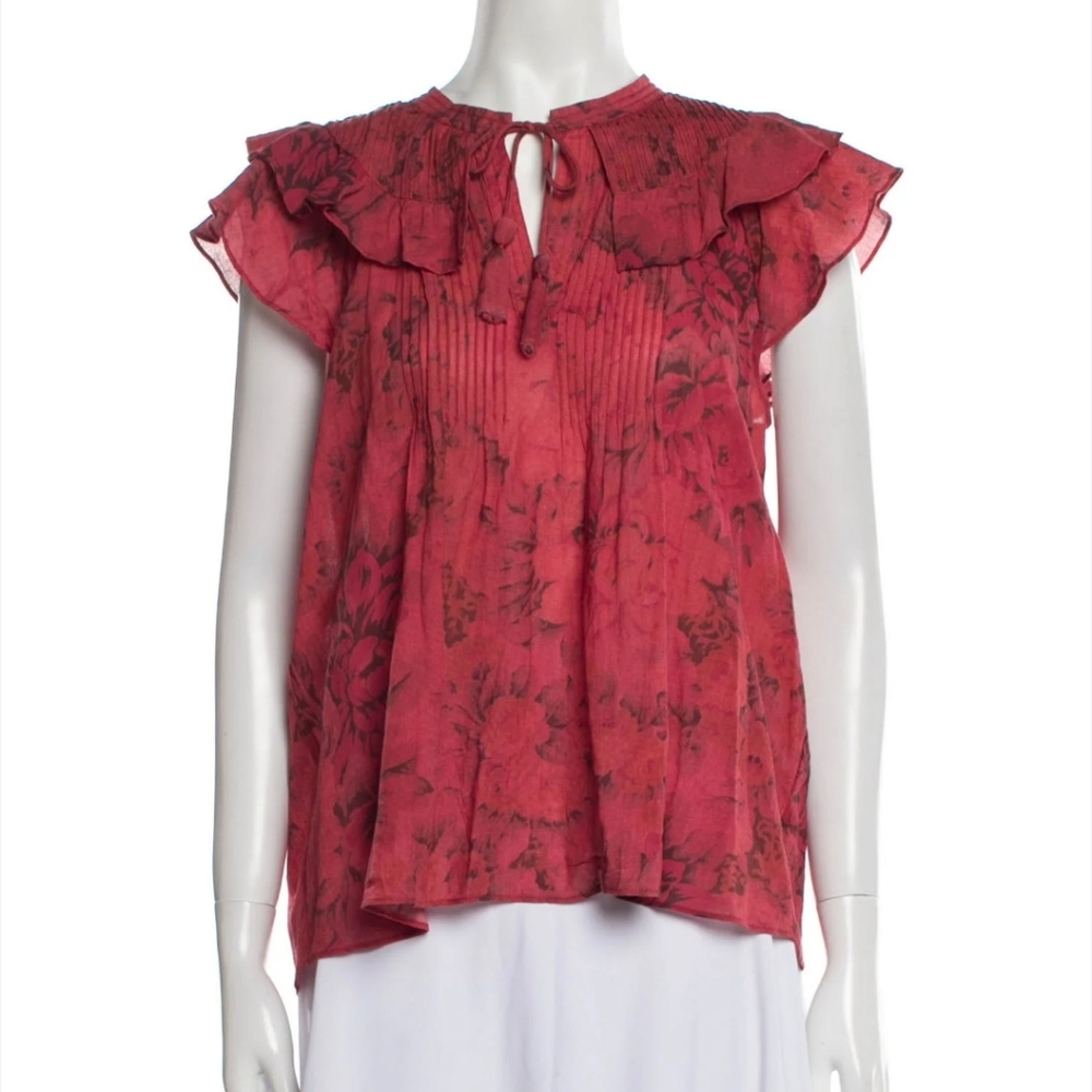 Sea New York Floral Tie Neck Blouse Top Size 8 - Picture 2 of 14